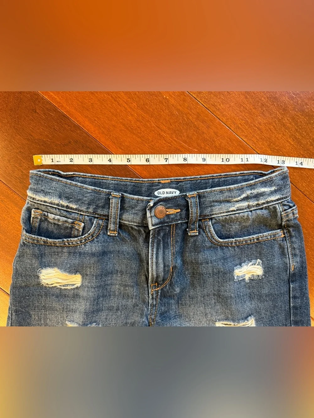 Old Navy Distressed Dark Blue Denim Shorts